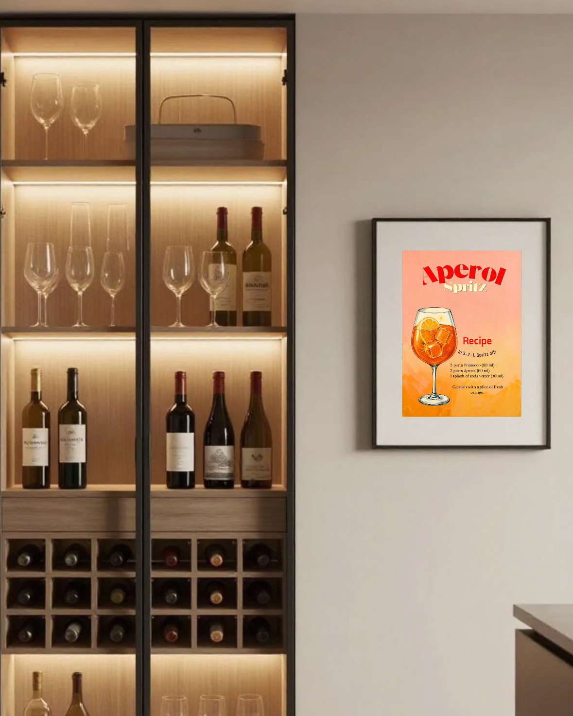 Printable cocktail recipe wall art for feminine home bar decor