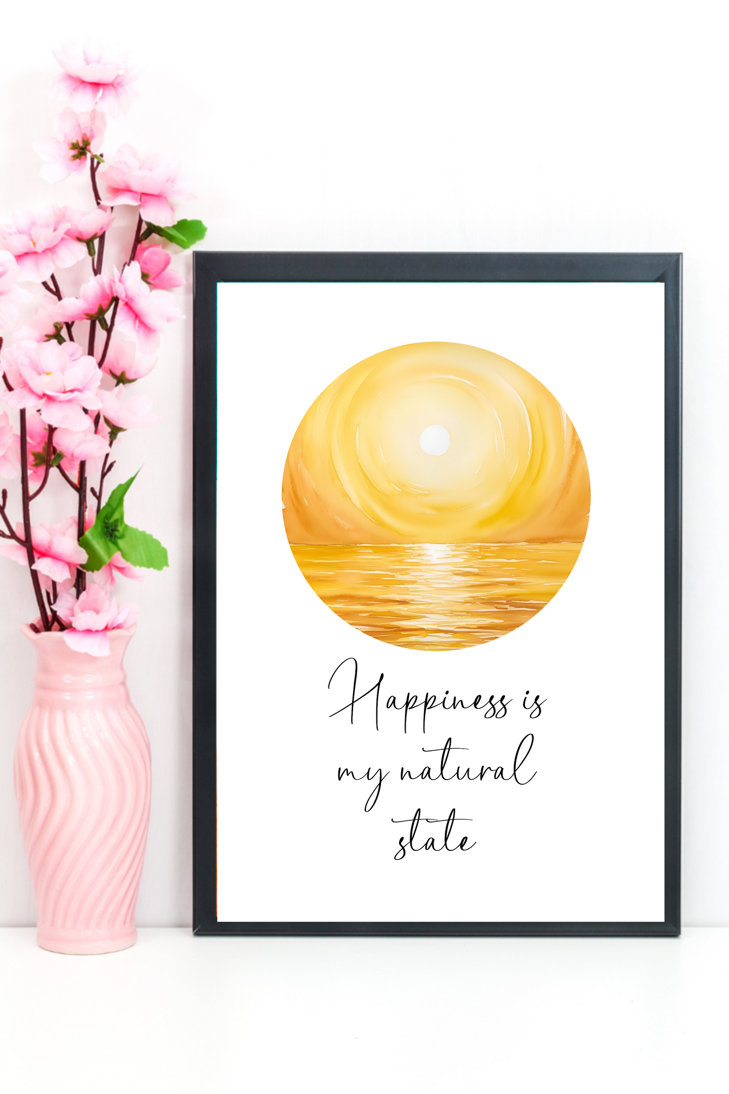 Self Love Poster Wall Art – "Happiness is My Natural State" | Printable Wall Art | Positive Quote | Motivational Wall Quote