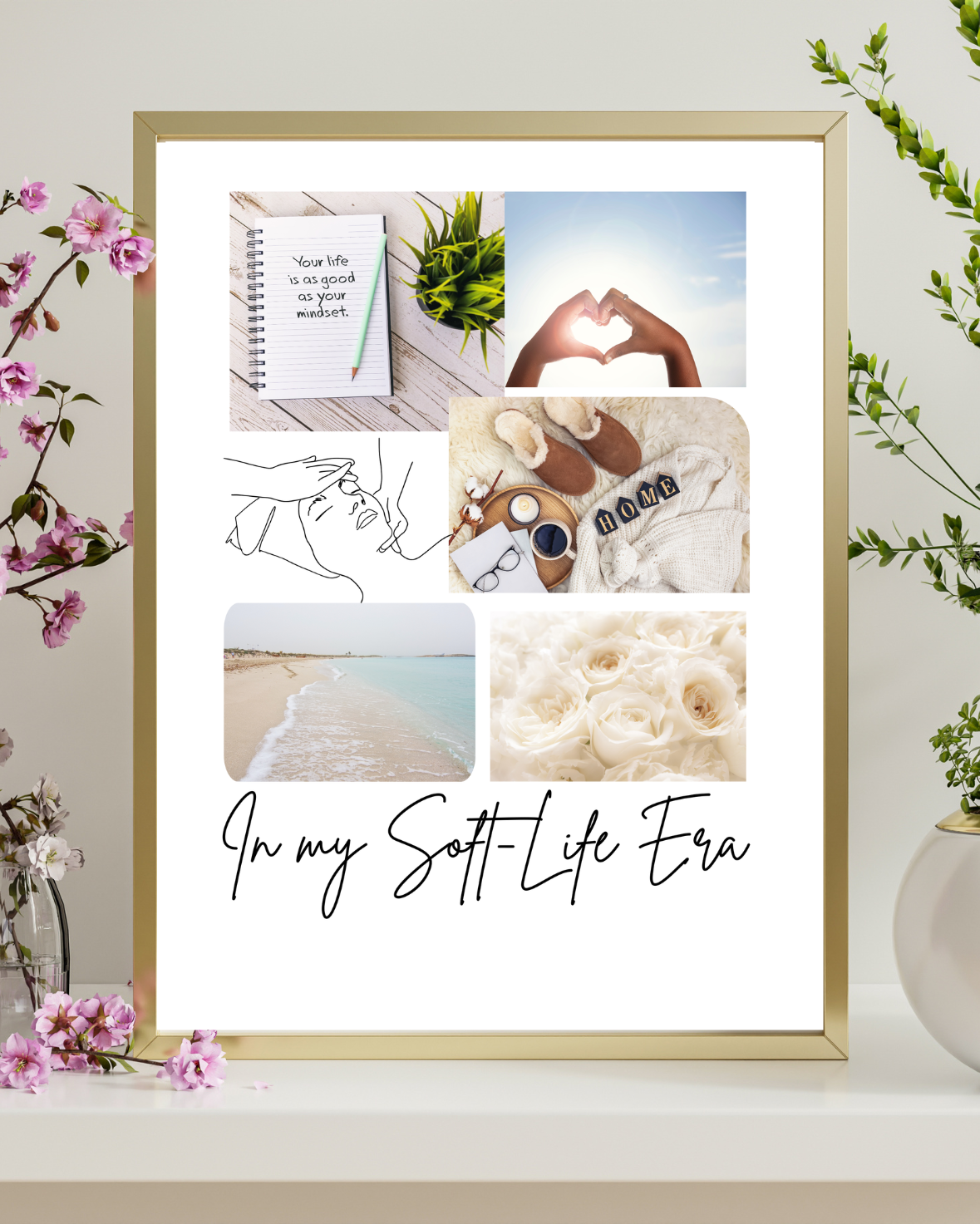 Soft-Life Era Printable Wall Art | Minimalist Self-Care Decor | Vision Board
