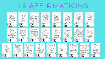 25 Affirmations to reach goals bundle | Digital Download | Motivational Affirmation Cards