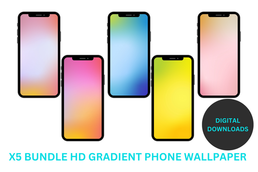 gradient aesthetic mobile wallpaper on iPhone screen pink blue orange yellow