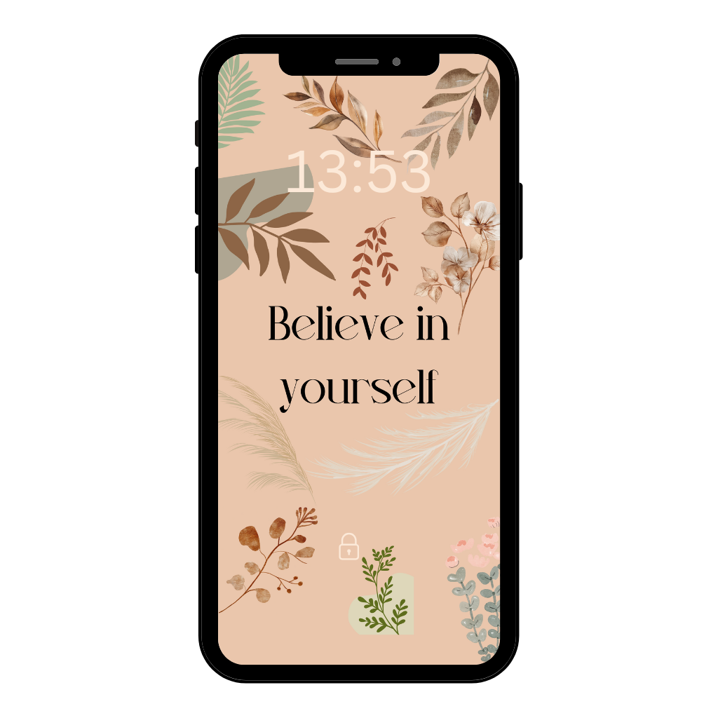 Positive Boho Mobile Phone Wallpaper | Minimalist iPhone and Android Screen Saver