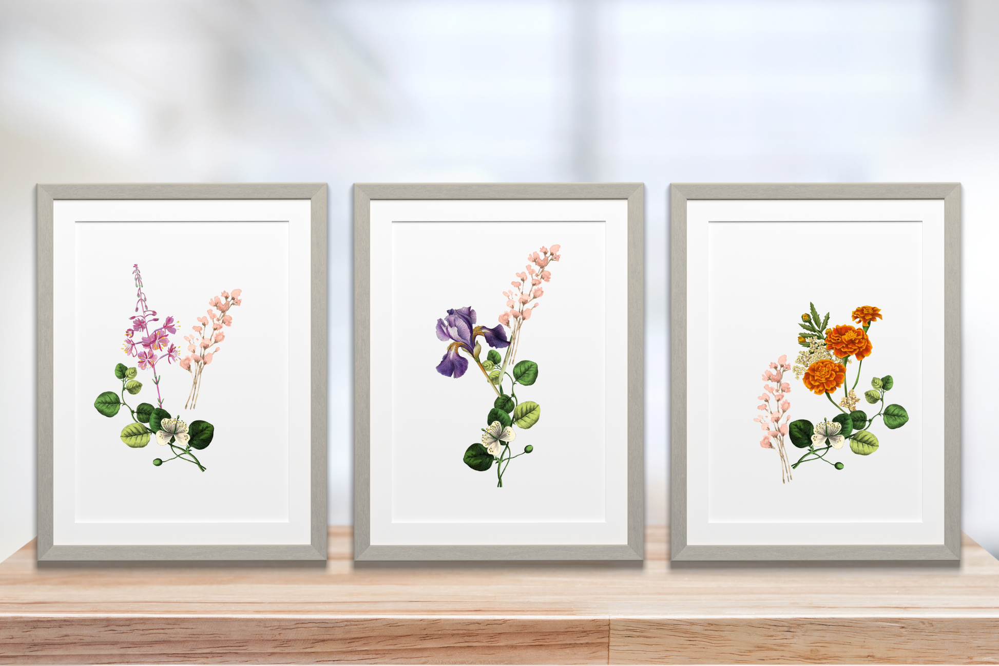 Minimalist and motivational floral printable wall art bundle for self-care lifestyle and aesthetic