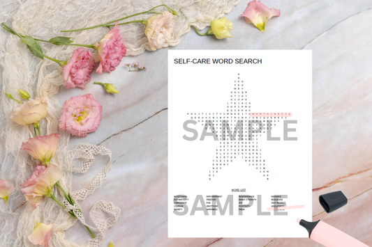Star Self-Care Printable Word Search – Motivational Activity for Wellness & Ease