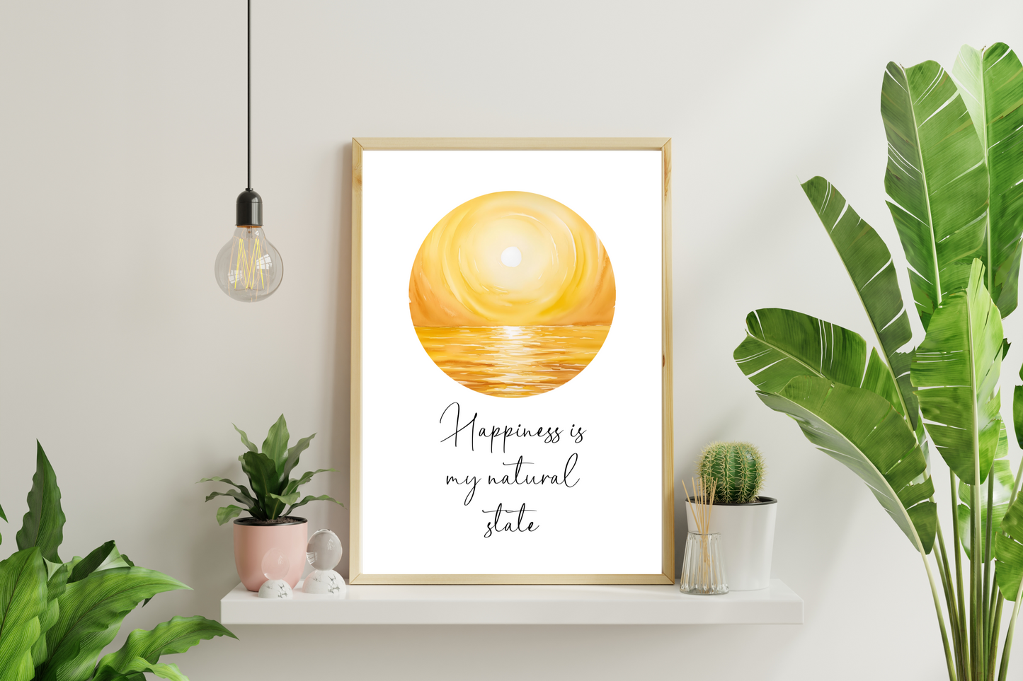 Self Love Poster Wall Art – "Happiness is My Natural State" | Printable Wall Art | Positive Quote | Motivational Wall Quote