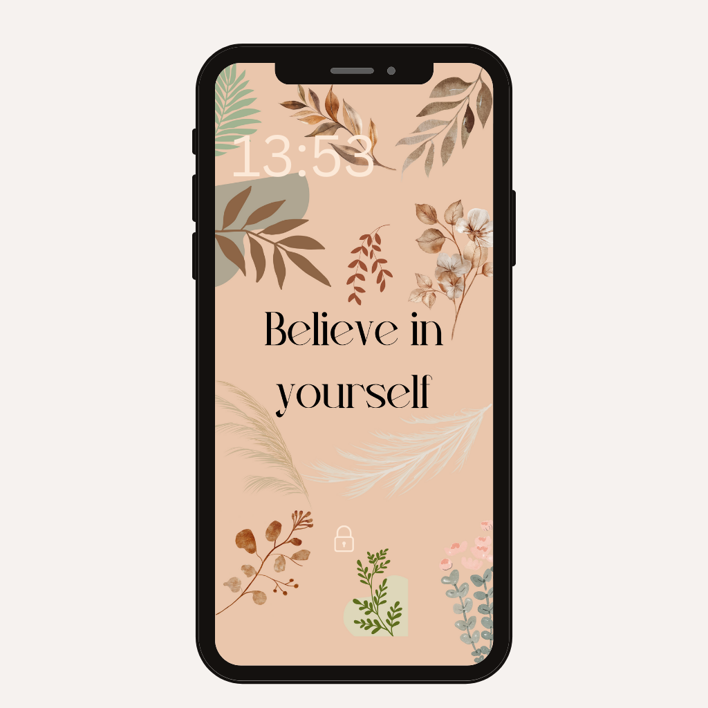 Positive Boho Mobile Phone Wallpaper | Minimalist iPhone and Android Screen Saver