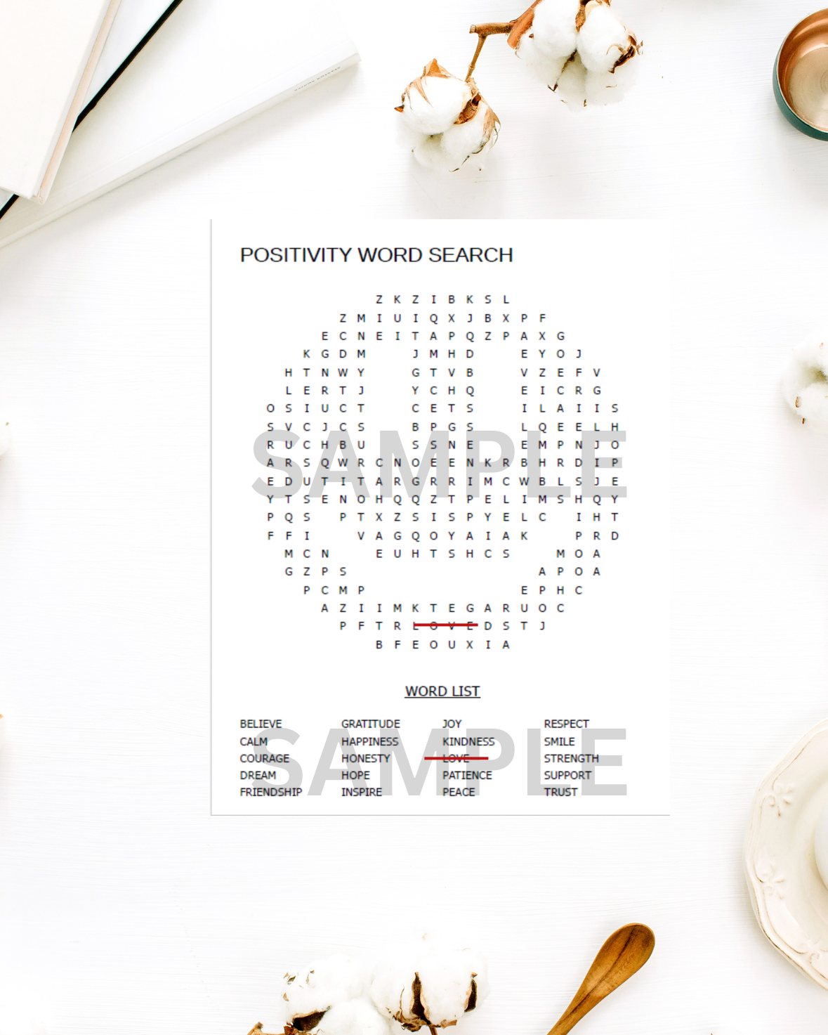 Positivity Word Search for Women | Motivational Quotes Positive | Positive Affirmation Quotes for Women | Relaxing Printable Game