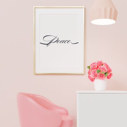 Peace Lives Here Wall Art Set | x3 Digital Poster Prints | Living Room Wall Art | Motivational Quotes for Life