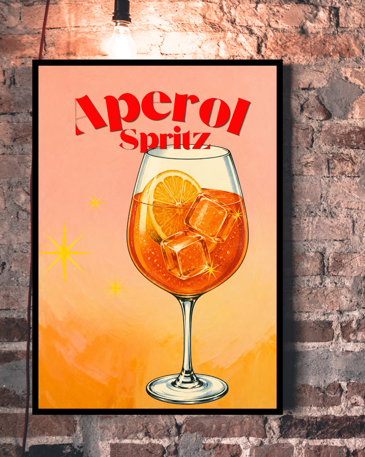 Retro bar wall art printable inspired by European summer lifestyle
