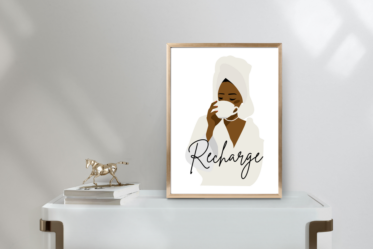 'Recharge' - Printable Wall Art | Motivational Wall Quote for Feminine Energy