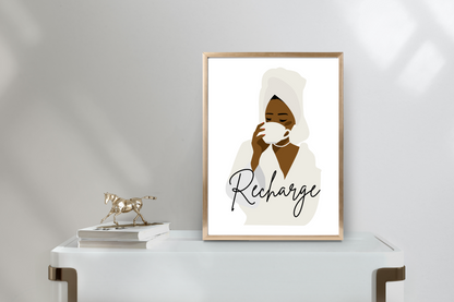 'Recharge' - Printable Wall Art | Motivational Wall Quote for Feminine Energy