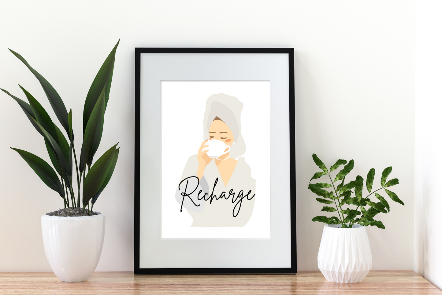 'Recharge' - Printable Wall Art | Motivational Wall Quote for Feminine Energy