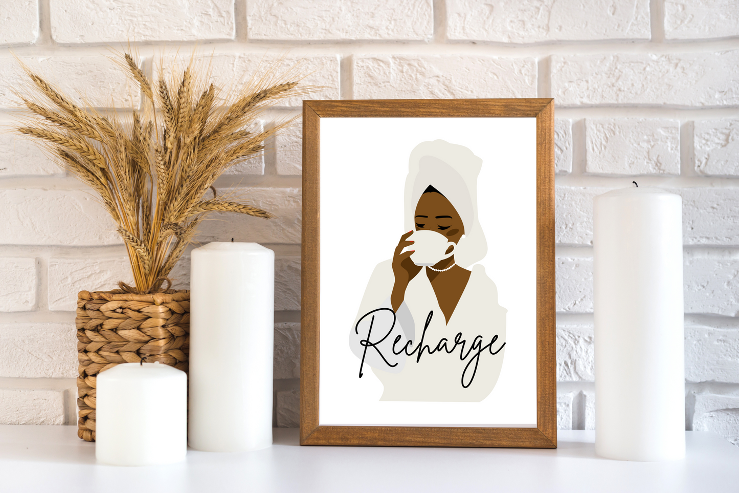 'Recharge' - Printable Wall Art | Motivational Wall Quote for Feminine Energy
