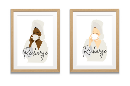 'Recharge' - Printable Wall Art | Motivational Wall Quote for Feminine Energy