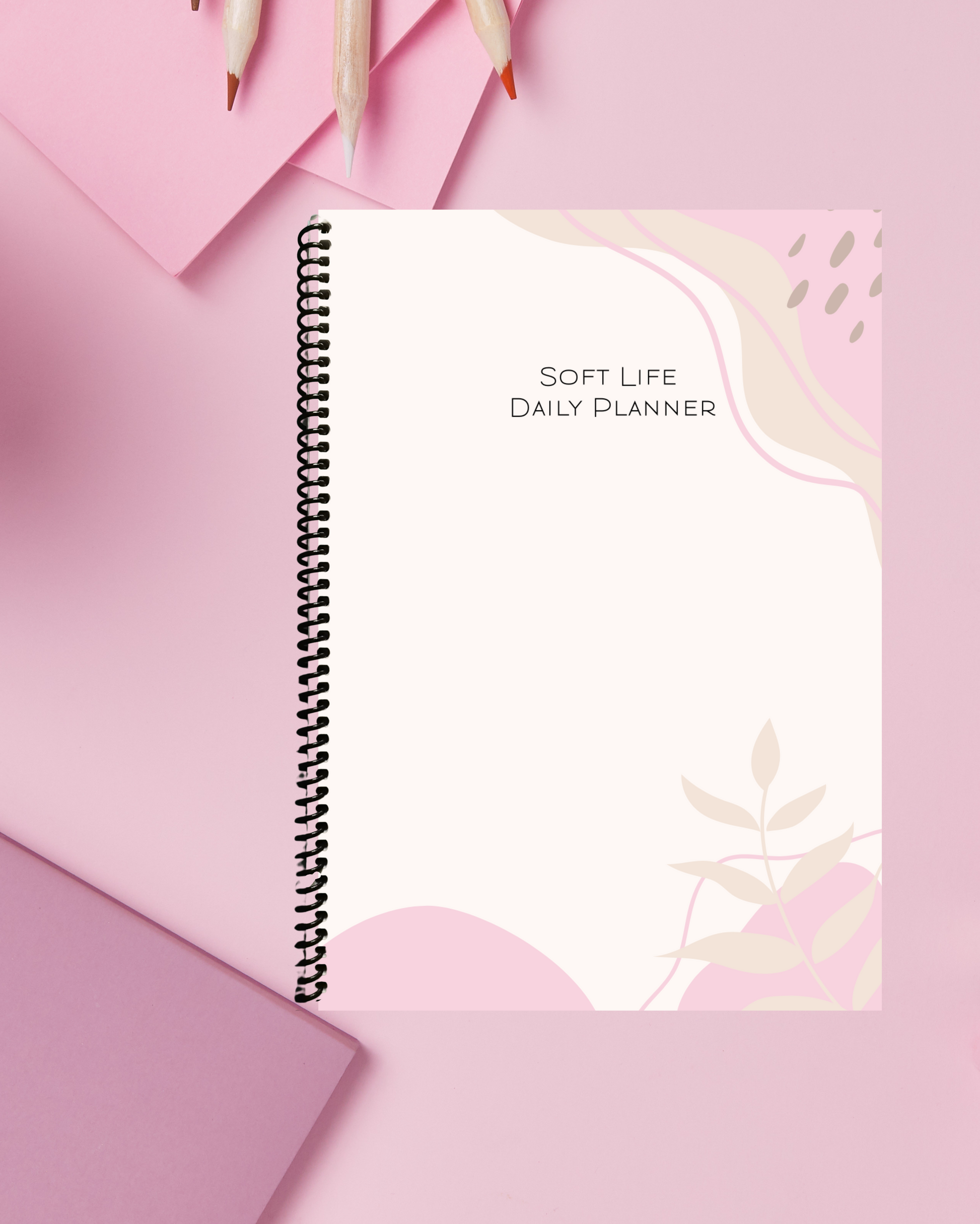90-day Pink Boho Soft Life Daily Planner.