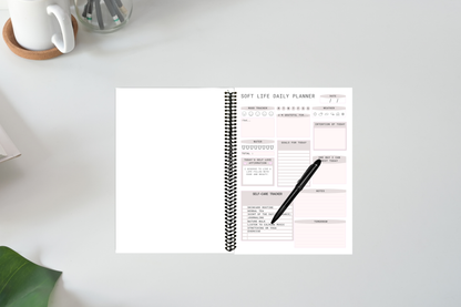 90-day guided daily planner for women with prompts for planning, reflection, and soft life journaling.
