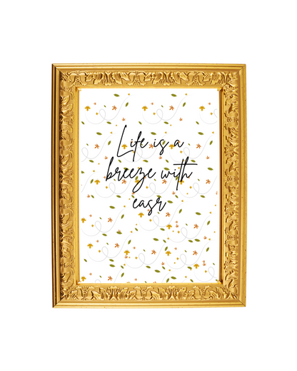 Motivational quote "Life is a breeze with ease" | Digital Download