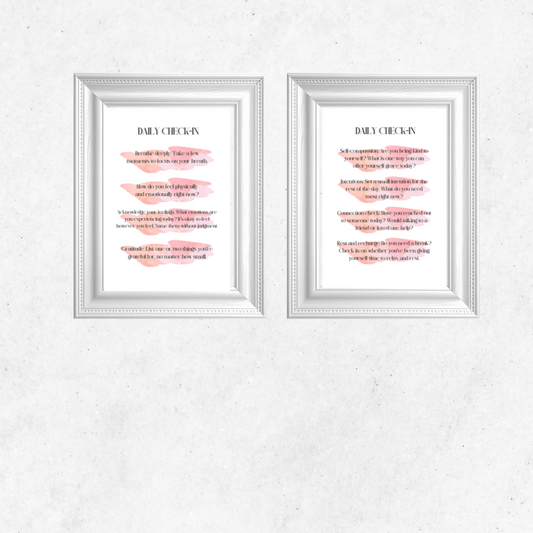 Daily Check-In Self-Care Reminder Poster | Digital Download | Bundle X2 Posters