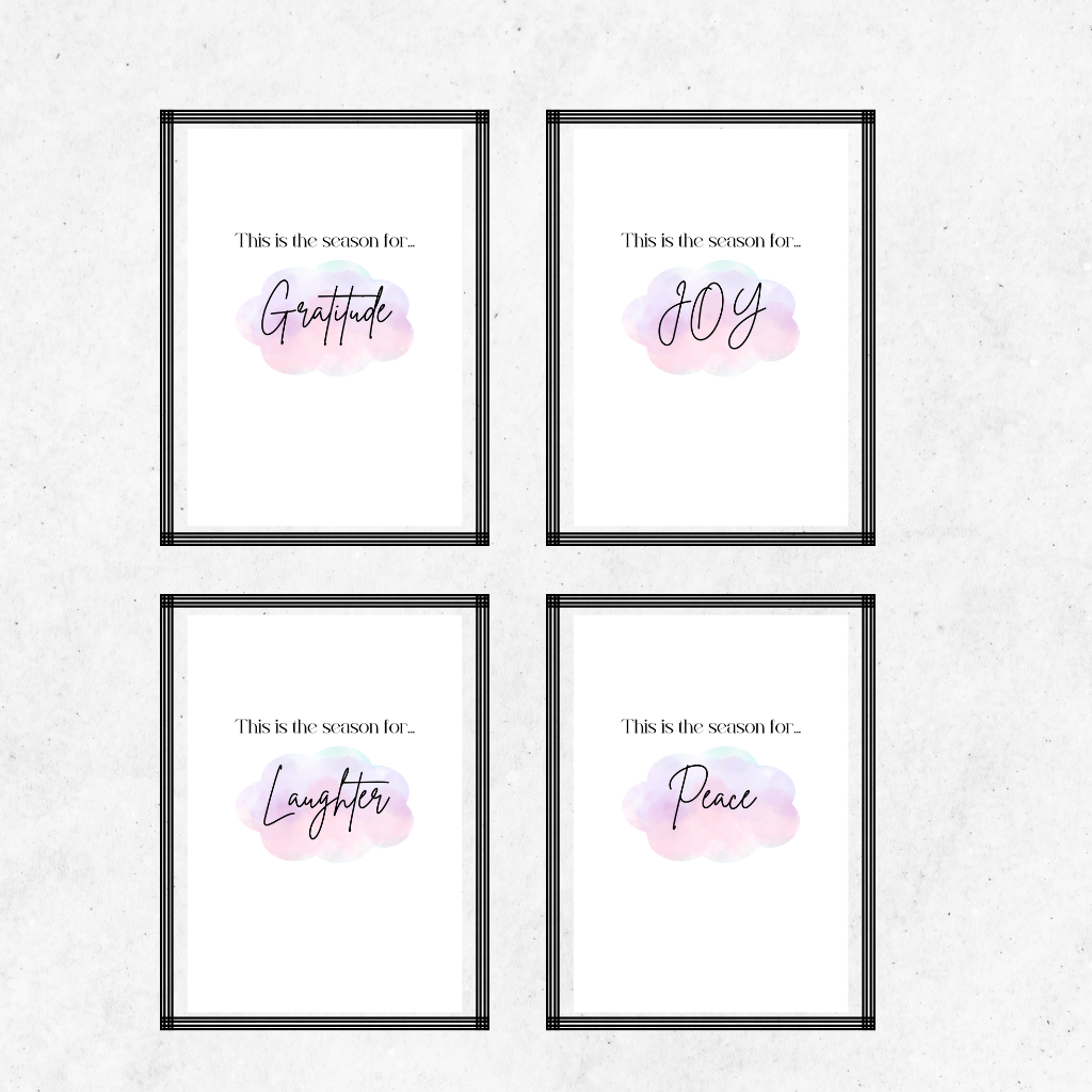 Positive Wall Poster | This is The Season for Joy, Laughter, Peace, Gratitude | Bundle X4 Posters |Digital Download