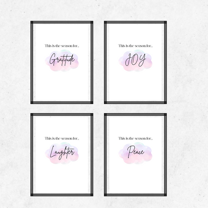 Positive Wall Poster | This is The Season for Joy, Laughter, Peace, Gratitude | Bundle X4 Posters |Digital Download
