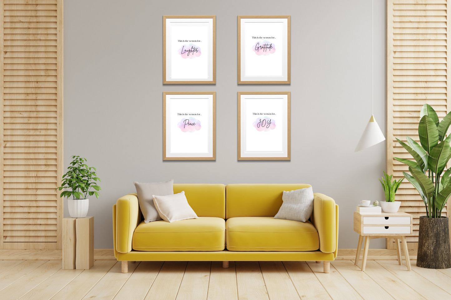 Positive Wall Poster | This is The Season for Joy, Laughter, Peace, Gratitude | Bundle X4 Posters |Digital Download