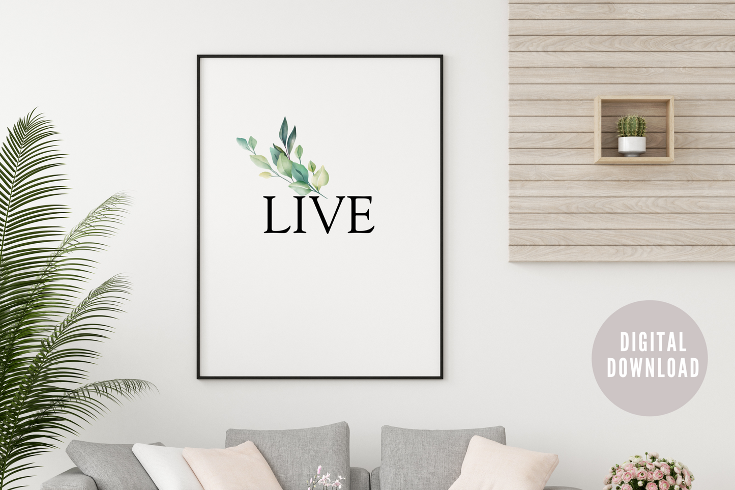 Live Love Laugh Wall Art Set | x3 Digital Prints | Living Room Wall Art | Motivational Quotes for Life | Soft Life Aesthetic