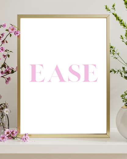 Live With Ease | x3 Digital Poster Prints | Living Room Wall Art | Empowering Affirmations | Motivational Quotes for Life | Soft Life Aesthetic